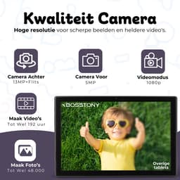 Bosstony Snelle Kids Tablet 10 inch - Ouderlijk Toezicht - 6000mAh Batterij - Android 13 - Incl Beschermpakket - Kindertablet vanaf 3 jaar - Tablet Kinderen — thumbnail 8