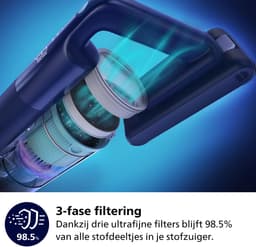 Philips Steelstofzuiger met Dweilfunctie XC5041/01 Aqua - Draadloos en Zonder Zak - Zuigmond met LED Verlichting - Kruimeldief - Batterijduur tot 60 min - Lichtgewicht - Blauw — thumbnail 10