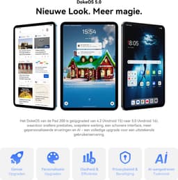 OSCAL Pad 200 Tablet - 24GB RAM - 256GB ROM - 13.4 Inch Full HD - 8300mAh AI Tablet - Android 16 - Met Toetsenbord(QWERTY), Beschermhoes, Muis, Stylus - Blauw — thumbnail 14