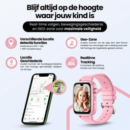 Protectly® GPS Horloge Kind Met Simkaart - 4G - SOS Knop - Smartwatch Kinderen - GPS Tracker Kind - Kinder Smartwatch - Videobellen - HD Camera - Whatsapp en SMS - Elke polsmaat - Incl. Simkaart — thumbnail 5