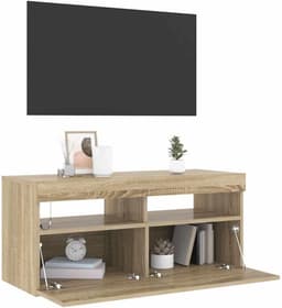 TV Meubel met LED Verlichting Sonoma Eiken - Compact & Modern Dressoir — thumbnail 5