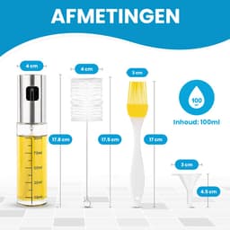 Olijfolie Sprayer - Inclusief Trechters & Reinigingsborstels - Navulbaar - Olie Sprayer - Voor Airfryer, Pan & BBQ - Set van 2 — thumbnail 6