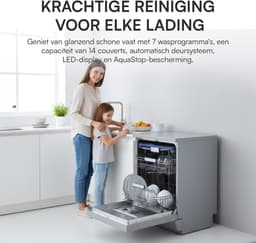 Heinner HDW-FSM60714AXD+++ Vrijstaand Vaatwasser – 14 Couverts – Digitaal Display – 7 Wasprogramma’s – Dual Zone – Automatische Deuropening – RVS – 5 Jaar Garantie — thumbnail 6