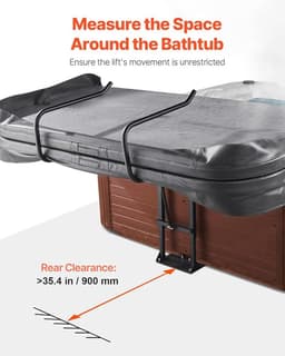 Hydraulischer Spa-Abdeckheber für Whirlpool – Novihome Verstellbarer Whirlpool-Abdecklift 84,9–104,9 cm Höhe, 130–235 cm Breite – Einfach zu bedienen, robust & langlebig — thumbnail 2