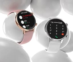 Smartwatch voor Dames 1.19inch AMOLED - Hartslagmeter - Stappenteller - Slaapmonitor - Multisport - Compatibel met Android en iOS - Waterproof - ZWART - Staal Band — thumbnail 9