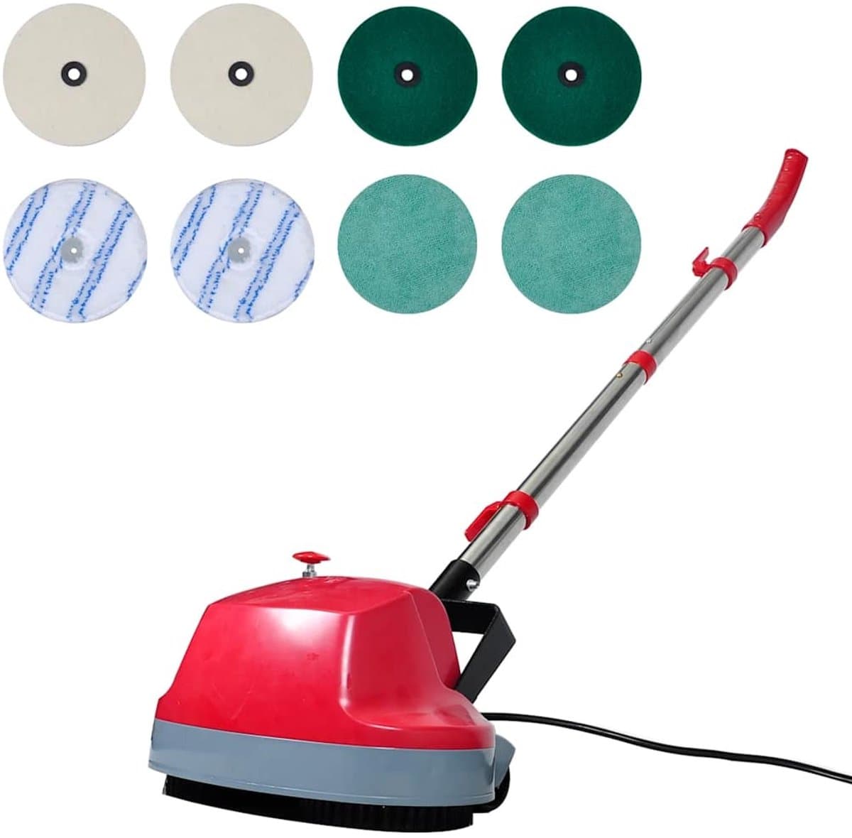 5-in-1 vloerschrobber & polijstmachine - Tweekoppige - Voor alle vloeren - Rood — afbeelding 1