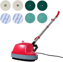 5-in-1 vloerschrobber & polijstmachine - Tweekoppige - Voor alle vloeren - Rood — thumbnail 1