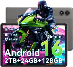 TABWEE Tablet - T50 Tablet - 24GB RAM - 128GB ROM - Android 16 - 11 inch - 8000mAh - WIFI Tablet - OTG - Grijs — thumbnail 1