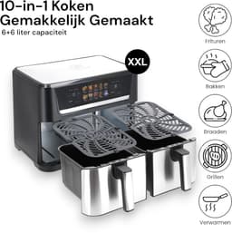 airfryer – 12Liter – 2800W – Heteluchtfriteuse – Dubbele Airfryer – 10 Programma’s – PFAS-Vrij – Royal Swiss® — thumbnail 5