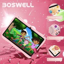 BOSWELL Kindertablet - Kinder Tablet - Kids Tablet - 7 inch - Kindertablet vanaf 3 jaar - Opslag tot 128GB - Android 14 - Ouderlijk Toezicht - Incl. Blauwlichtfilterbril, Touchpen - Roze — thumbnail 3