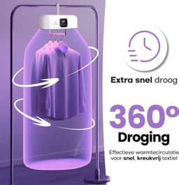 Hendriqs® Wasdroger Condensdroger 8 kg - 90°C mini droger met UV-sterilisatie - Droge Kleding & Warme Kamer Tegelijk - Alternatief voor Warmtepompdroger & Wasdroogcombinatie & Droogkast & Elektrisch Droogrek & Droogmachine — thumbnail 3