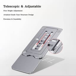 Draagbare tablet-/telefoonstandaard, opvouwbare bureaustandaard voor telefoons, verstelbare tabletsteun, compatibel met alle telefoons en tablets tot 12 inch. — thumbnail 3