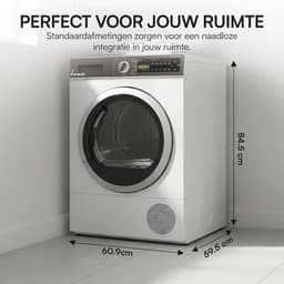 Fram FHPD-V9T2A++ Wasdroger - Warmtepompdroger- 9 kg - 15 Droogprogramma's - LED display - Uitgestelde start – Kinderslot – 5 Jaar Garantie – Wit — thumbnail 7