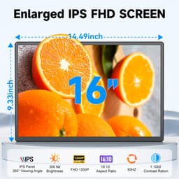 Siaviala N2 16" Portable Monitor | 1920x1200 IPS | 360° Draaibaar & Magnetisch | Ultradun 0.76kg | Plug & Play Type-C | Jouw Mobiele Kantoor | 200% Productiviteit — thumbnail 4