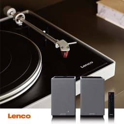 Lenco Hifi Speaker - Boekenplank speakers met Bluetooth - 80W - 2 stuks - Stereo set - SPB-240BKGY - Zwart/Grijs — thumbnail 6