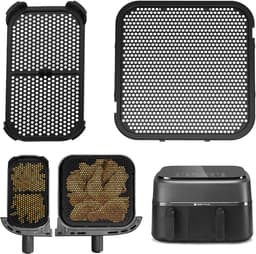 Cosensi - Siliconen spatbescherming accessoires voor Airfryer - 2 stuks in set - Geschikt voor Philips Airfryer 3000 Dual Basket NA350 en 5000 Series - Stoom Airfryer accessoires - Siliconenvorm spatbescherming — thumbnail 7