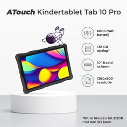 ATouch Combipakket - Kindertablet Tab 10 Pro + Kinderkoptelefoon - Volumebegrenzing - 128GB+64SD - Vanaf 3 jaar - Obsidian — thumbnail 10