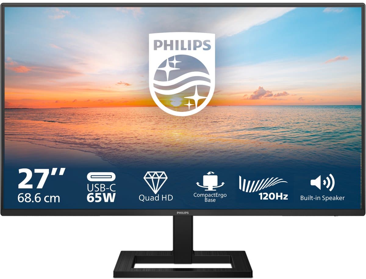 Philips 27E1N1600AE - QHD IPS Monitor - USB-C 65w - Speakers - 27 inch — afbeelding 1