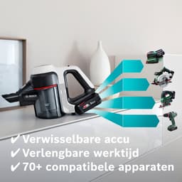 Bosch Unlimited 7 – Steelstofzuiger Draadloos 220W – Draadloze Stofzuiger – Op Accu – Zonder Zak – BBS711W — thumbnail 3