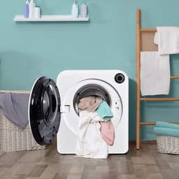 Re-purelife® Compacte Wasdroger met Afvoer voor Kleine Ruimtes - 3 kg Capaciteit - 5 Programma's - Energieklasse G - Geschikt voor Opbouw of Opstelling - Stille Werking - 49x39x59 cm - Wit — thumbnail 1