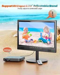 Draagbare 19 Inch Full HD Televisie met Accu en Antenne - Ideaal voor Camper en Buiten — thumbnail 5