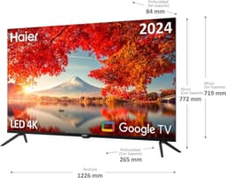 LED Smart Televisie - UHD TV - Thuis Entertainment - Google TV Assistent - 55 Inch - Zwart — thumbnail 7