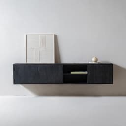 Tv-Meubel - Dressoir Media Console - Woonkamer Opbergen - Industriële Stijl - 200cm Breed - Zwart — thumbnail 3