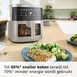 Bosch MAF671C0 Airfryer XXL - Serie 6 - 7,2L - Shake alarm - Kijkvenster - Warmhoudfunctie - 7 programma's - Tot 5 personen - Dark Cream — thumbnail 10