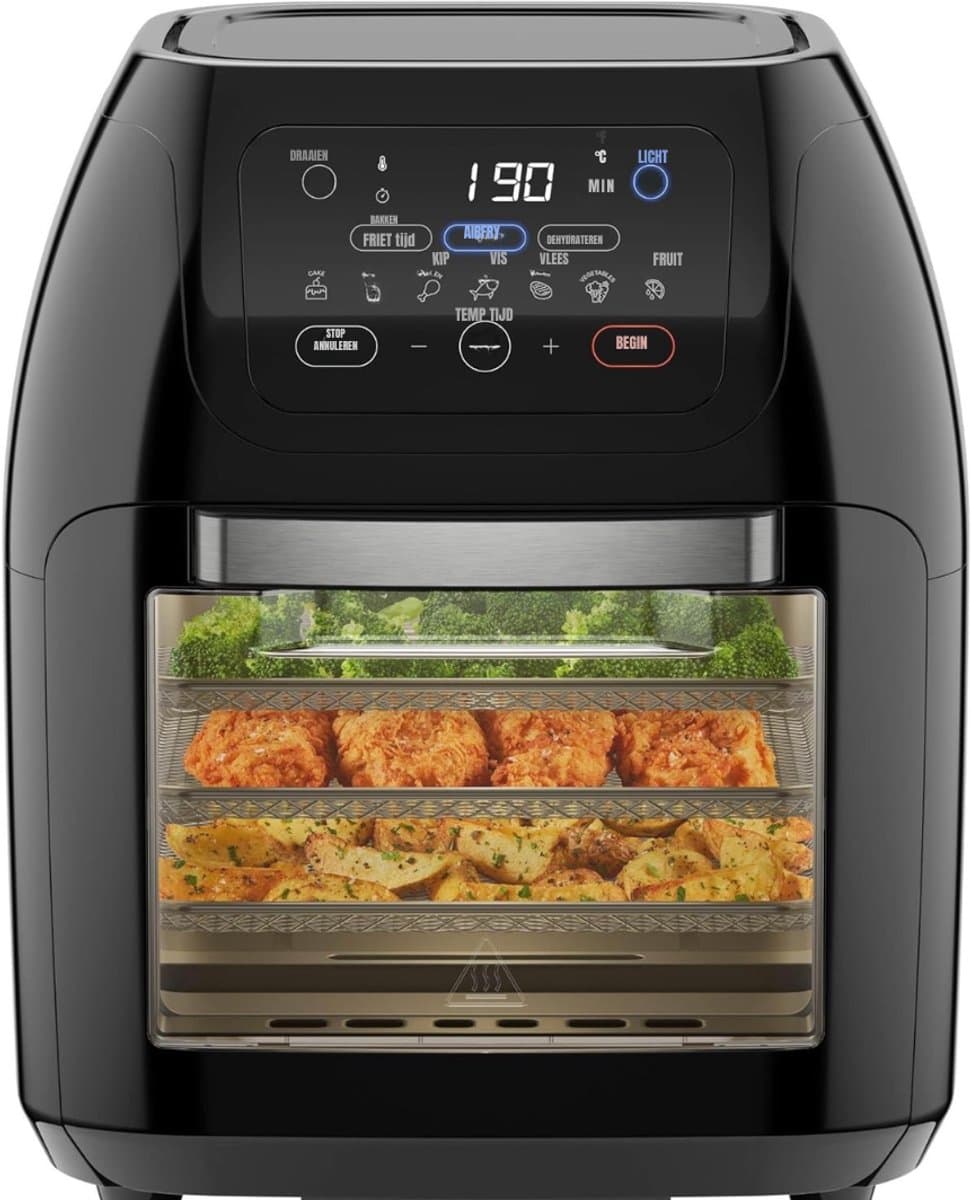 Core® Airfryer xl - Airfryer xxl - Heteluchtfriteuse - Zwart- 31cm x 31cm x 38cm — afbeelding 1