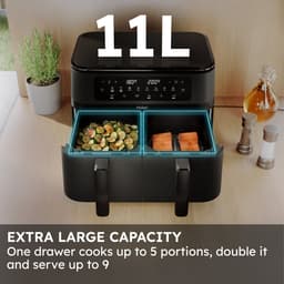 Haier Airfryer XXL - Heteluchtfriteuse 11L - Dubbele Lade (2 x 5,5L) - 3000W - 60 tot 200 Graden - Dual Zone Technologie - 8in1 - AF3AD 011 — thumbnail 6