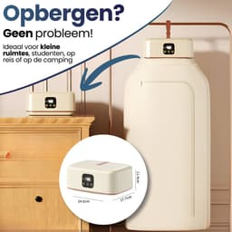 Velomira® Mini Droger - Elektrische Wasdroger - Mini Opvouwbare Wasdroger - Wasdroger - Wasdroger Voor Studenten, Camping & Reizen – Met Timer — thumbnail 5