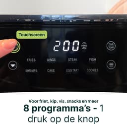 Vivid Green Airfryer 3L – 2 tot 3 Personen – PFAS-vrij – 8 Programma’s – Digitaal Display — thumbnail 3