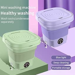 Jently mini wasmachine - camping wasmachine - draagbaar - opvouwbaar - centrifuge - paars- 8L — thumbnail 3
