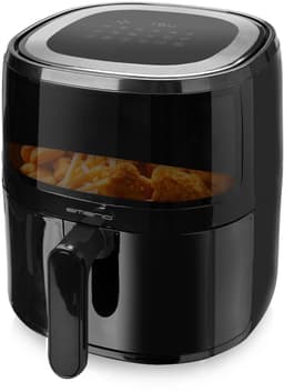 Emerio Airfryer XL - 5 Liter Heteluchtfriteuse - Regelbare thermostaat 80ºC tot 200ºC - 12 Kookprogramma's - Digitaal display - Timer functie - Kijkvenster - Cool touch - AF-129329.3 Zwart — thumbnail 9