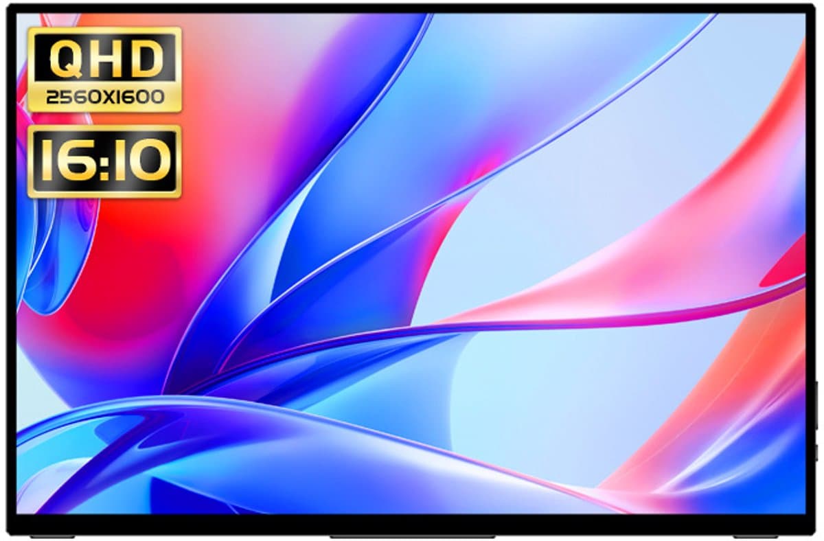 Gloovon® - Portable Monitor - QHD 2.5K 14 inch - Touchscreen - IPS draagbaar beeldscherm - Raagbare Monitor voor Laptop met Speakers - 60 Hz - USB-C - HDMI Monitor - Plug & Play — afbeelding 1