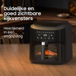 Dewelling AF80D10-2 Heteluchtfriteuse met kijkvenster – XXL 9L Airfryer, 2350 W, 360° heteluchtcirculatie, 9 voorgeprogrammeerde instellingen, schudherinnering — thumbnail 8