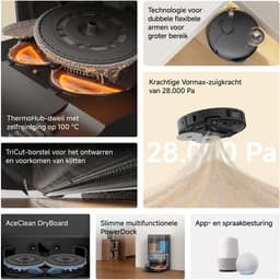 Dreame Robotstofzuiger L50 Ultra AE - Robotstofzuiger met dweilfunctie - 28.000 Pa Zuigkracht - Automatische Leegstation - Uitschuifbare Zijborstel - DryBoard - Zwart — thumbnail 5