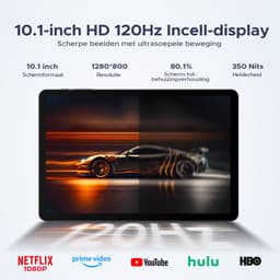 POCKAM P10 Pro - Tablet - 48 GB RAM (8+40 GB) + 128 GB ROM (2 TB/TF) - Android 16 - 10,1 inch HD 120 Hz - 8800 mAh - Gemini AI - T7250 Octa Core - Face ID - Dubbele luidsprekers, complete accessoirebundel met toetsenbord en stylus — thumbnail 3