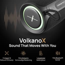 VolkanoX Bluetooth Speaker - 36W Vermogen - TWS - RGB verlichting - 10 uur lang muziek - Waterdicht - Zwart — thumbnail 3