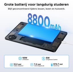 Aorlym P11 Tablet - 48GB RAM+128GB ROM/TF 2TB - Android 16 - 11 inch tablet 90Hz - T7250 - 8800mAh - 13MP+5MP - Gemini AI - Widevine L1 - Face ID - 5G WIFI - Dubbele luidsprekers - Pen, toetsenbord, muis - Zwart — thumbnail 5