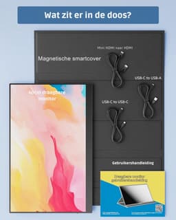 MIRA® Draagbare Monitor voor Laptop – Portable Monitor 15,6 Inch – Draagbaar Scherm 1080FHD – Groot kleurenbereik - Zwart - ‎‎41cm x 27cm x 6cm — thumbnail 2