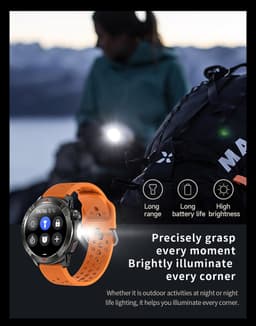 Knobbout Outdoor GPS Smartwatch – 1.43” AMOLED Scherm (466×466) – Bluetooth Bellen – Always-On Display (AOD)-Dubbele Frequentie + 6-Satelliet Locatie – Kompas, Hoogtemeter, Barometer – 100+ Sportmodi – IP68 Waterdicht – 10 Dagen Batterijduur- Zwart — thumbnail 11