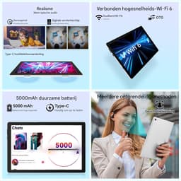 Hotlight C10L - Android 15 Tablet - 10.1 inch - 20(3+17)GB RAM/64GB ROM– 5000mAh - WiFi 6 - 5MP+8MP Camera - Wit — thumbnail 8
