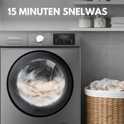 RYER CoreWash - Wasmachine - 8kg - 15 programma’s - 1200 toeren - Energieklasse A-20% - Voorwas met Stoom & Trommelreiniging - 75 dB - Antraciet - 2026 Model - 10 jaar garantie op motor — thumbnail 7