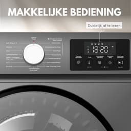 RYER CoreWash - Wasmachine - 8kg - 15 programma’s - 1200 toeren - Energieklasse A-20% - Voorwas met Stoom & Trommelreiniging - 75 dB - Antraciet - 2026 Model - 10 jaar garantie op motor — thumbnail 10