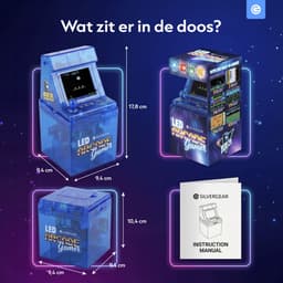 Mini Arcade Machine met 240 Arcade Games - Coole LED Verlichting - Inklapbaar - Geen Internet Nodig - Retro Game Console - Gaming Spelcomputer - Reisspelletjes - Vakantie Speelgoed - Cadeau voor Jongens en Meisjes - Vanaf 6 Jaar - Blauw - Silvergear — thumbnail 7