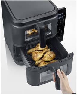 Severin FR 2468 S-Fry Duo Stack - Dubbele Airfryer- Heteluchtfriteuse - 2x 5,5 Liter boven elkaar - Ruimtebesparend — thumbnail 10