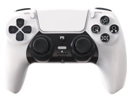 Ntech PS5 Controller Geschikt voor PS5 en PS5 Slim - ps5 game controller Draadloos - Wit - Audio Jack Input - Touch Sensor - Dual Trilmotoren Draadloze Controller