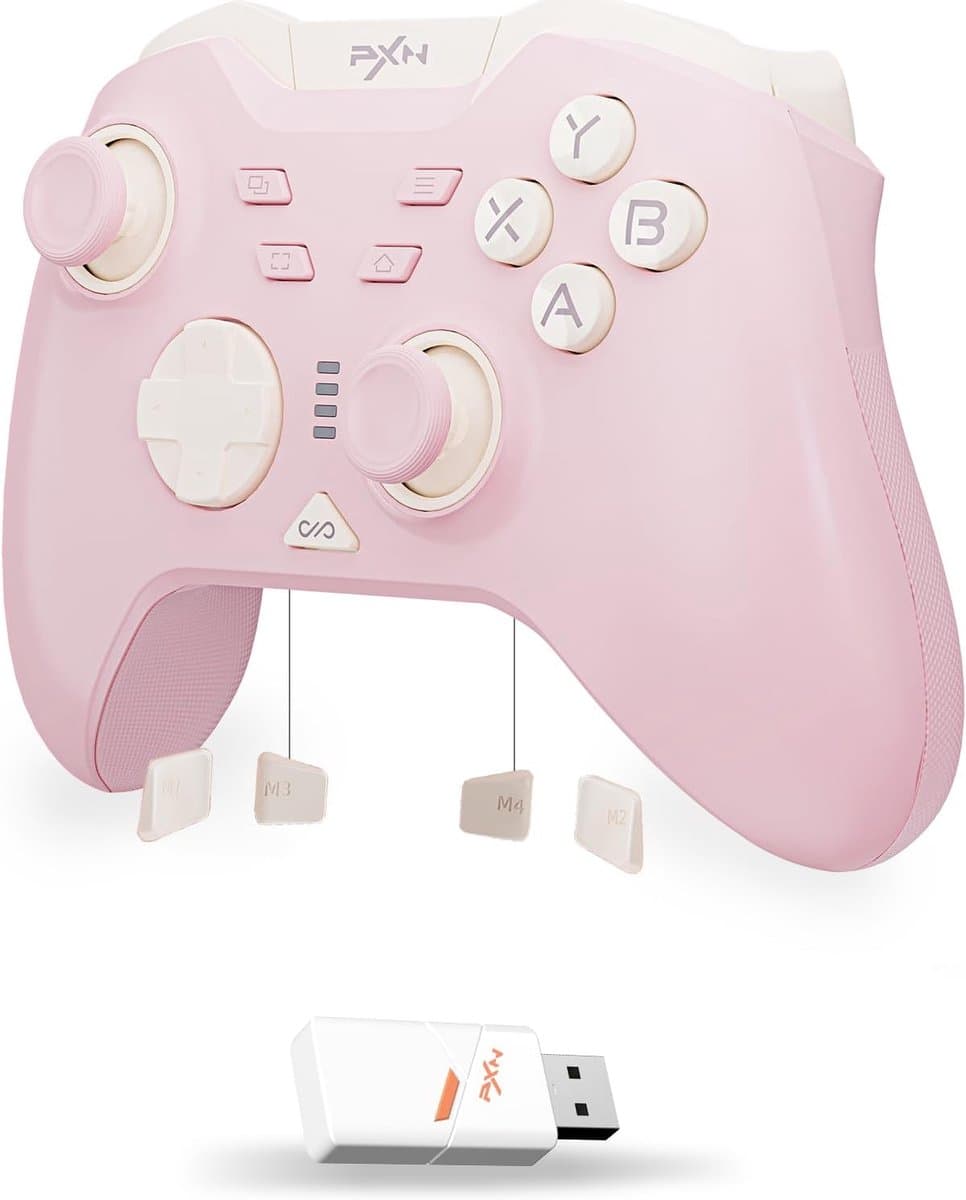 PXN P5 - Draadloze Game Controller - Trillingsfunctie - USB & Bluetooth - PC & Console - Roze — afbeelding 1