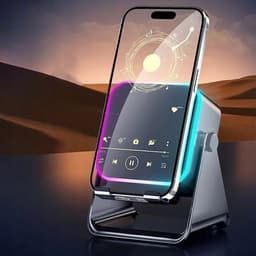 Draadloze Luidspreker - Magnetische Bluetooth-speaker met Sensor & Sfeerverlichting Dubbele modus: inductie + Bluetooth - Sfeerverlichting - 5000mah - Zwart - 360° Verstelbaar — thumbnail 11